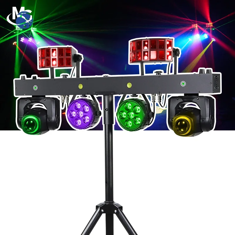 Портативный Dj Light Disco Set с подставкой RGBWA 5in1 Moving Head Beam Par Light Laser Light Dj Equipment для вечеринки, свадьбы, сцены