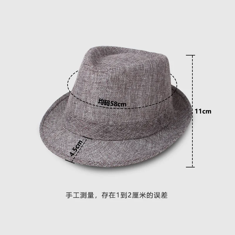 Frühling & Sommer Herren Hüte Fedoras Imitation Leinen Top Jazz Hut Erwachsene Bowler Hüte Klassische Version Chapeau Hüte – Detail 14
