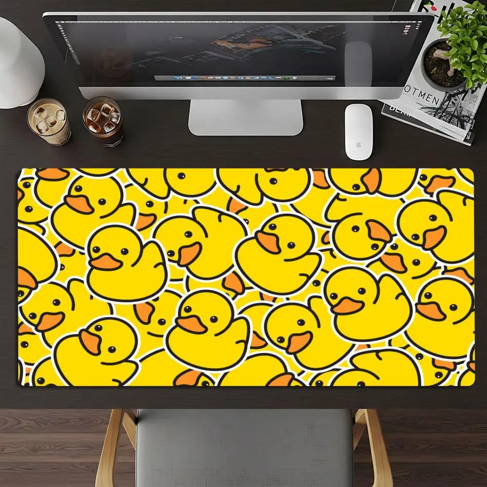 Gaming Mouse Pad Mousepad Gamer Desk Mat Large Yellow Duck Group Computer Table Surface For Accessories Xl Ped Mauspad