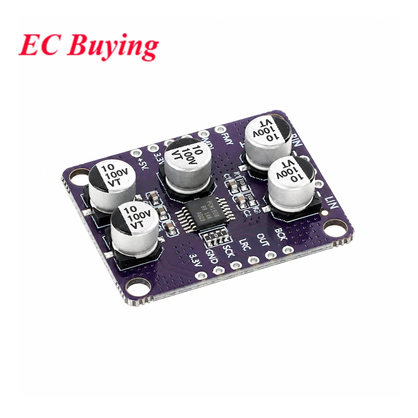 5pcs/20pcs PCM1808 Stereo Audio ADC Module 24Bit Single-Ended Analog Input I2S Output Decoder Board For DSP STM32 ESP32 Audio
