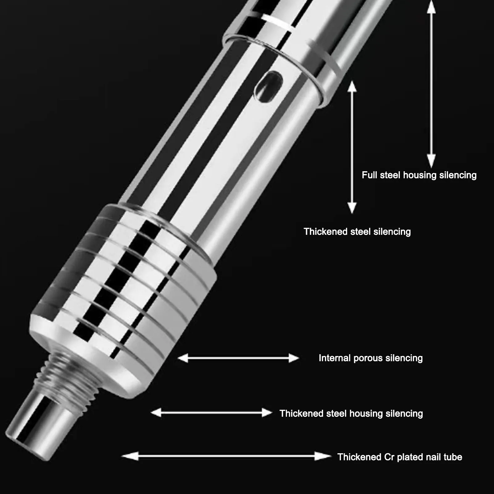 Pistol Paku Mini Manual Baja 5 Lipat Peredam Suara Rumah Tangga Ketahanan Tinggi Pistol Paku Dinding Otomatis Penghilang Debu untuk Beton