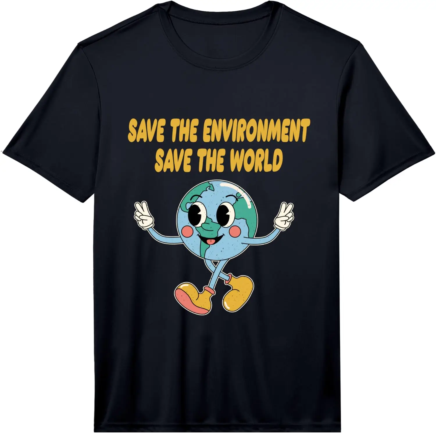 Mens Environment Save The World Sustainable Performance T-Shirt 100% Cotton Trendy Y2K Short-Sleeve Tee – Soft, Quick-Drying, & Moisture-Wicking; Ideal for Sports or Casual Wear; Great Gift for Christmas or Halloween. Environmental.
