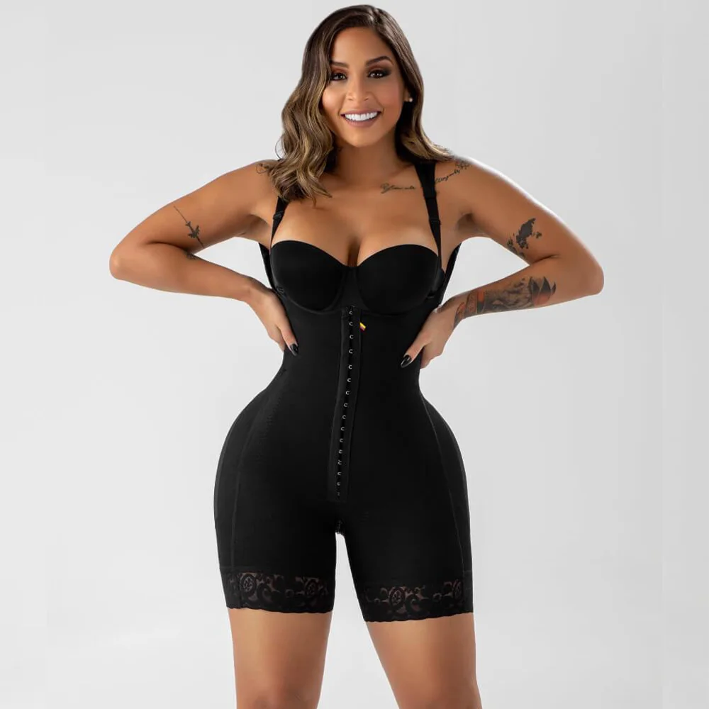 

Open Chest Sleeveless Black Bodysuit Full Body Shaper Tummy Control Hook and Eye Shapewear Body Slimming Shaping Woman Corset