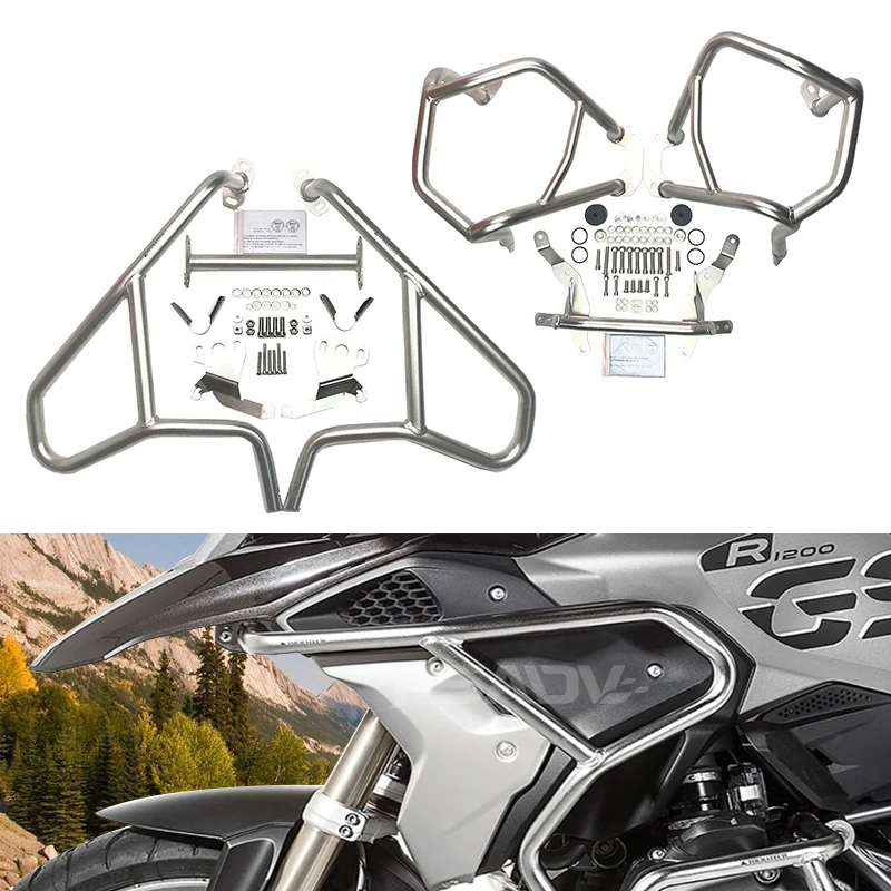 

Upper&Lower Engine Guard Highway Freeway Crash Bar Fuel Tank Protector For BMW R1200GS R1200 GS LC R 1200 GS 2013-2019 2018