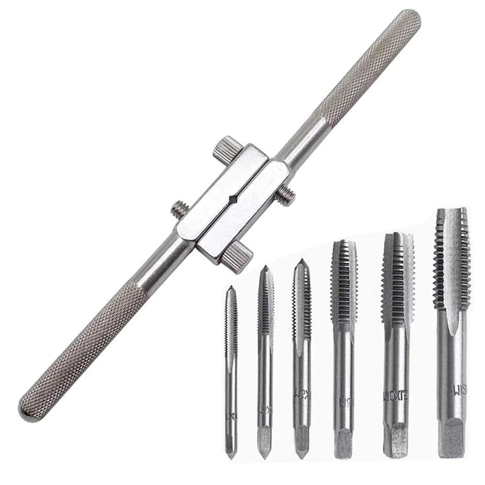 Taps Holder Tapping Reamer Tools, Adjustable Tap Wrench for Thread Tap Handle, Tapping Reamer, Repair Tools, M4-M12