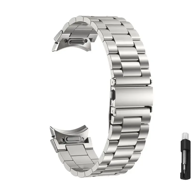 Titanium roestvrijstalen band voor Samsung Galaxy Watch 7 40/44 mm 6Classic 47 mm band voor Galaxy Watch 7 6 5 4 Geen gaten polsband