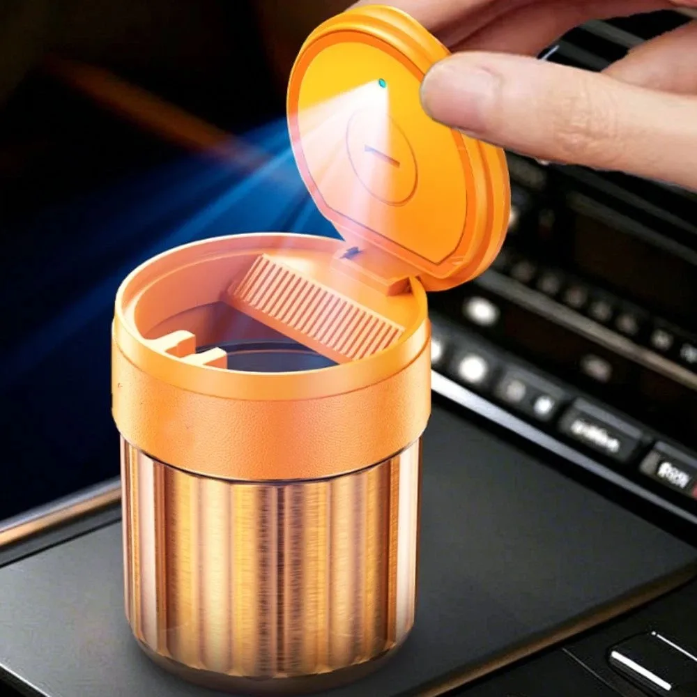 Heat Resistant Metal Liner Car Debris Storage Cup Anti Powder Spill Compact Lightweight Portable Car Cup Stable Placement