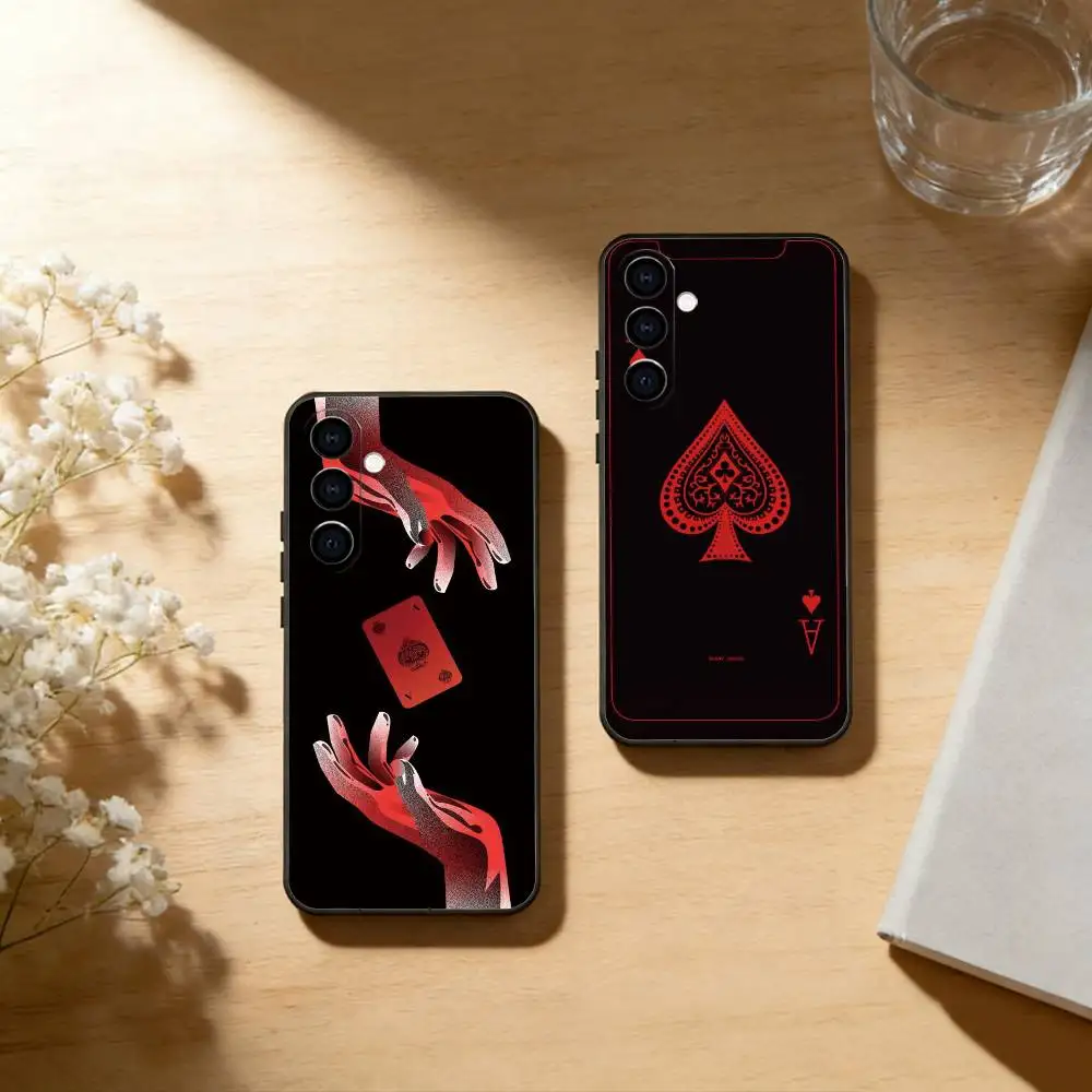 Ace Of Spades Poker Phone Case Black Silicone Soft For Samsung Galaxy A73,A72,A71,A70,A53,A52,A51