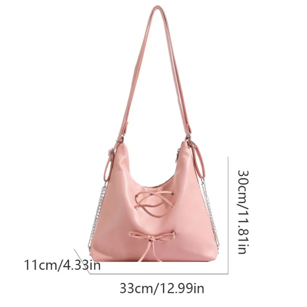 Balletcore Bow Bag Bow Tie Shoulder Bag PU Leather Crossbody Bag Korean Style Korean Style Handbag Shopping Bag