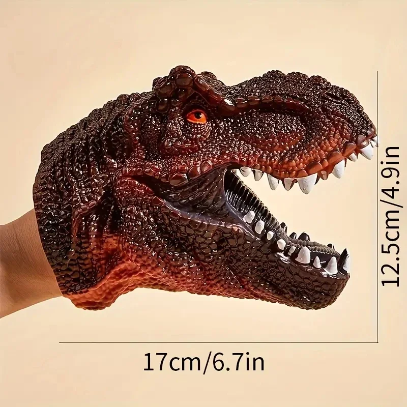 Dinosaur Hand Puppet Gloves Soft Glue Triceratops Tyrannosaurus Rex Children Simulation Animal Model Fighting Pet Toy