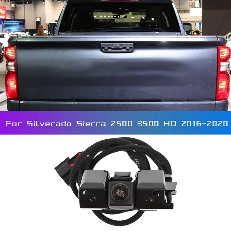 

For GMC Sierra Chevrolet Silverado 2016-2020 Rear View Camera Reverse Backup Park Assist Camera 8 Pin 23244435 84062896