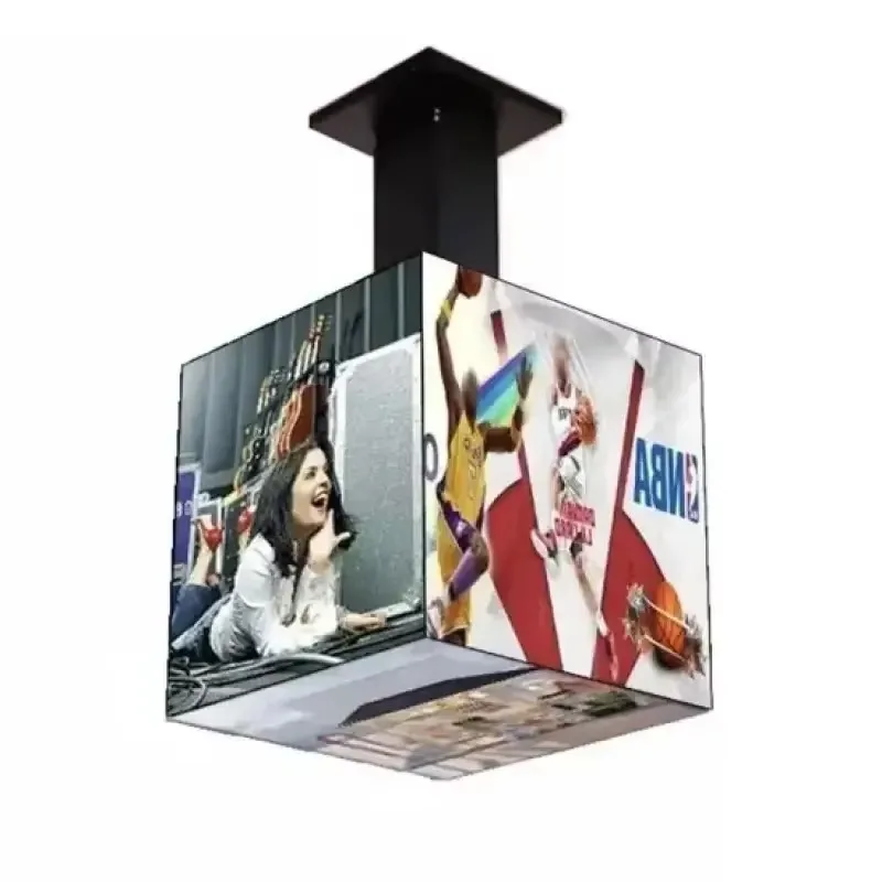 P3 Five-sided LED Cube Screen, Full Color Custom Panel for Indoor Creative Commercial Advertising and Brand Display