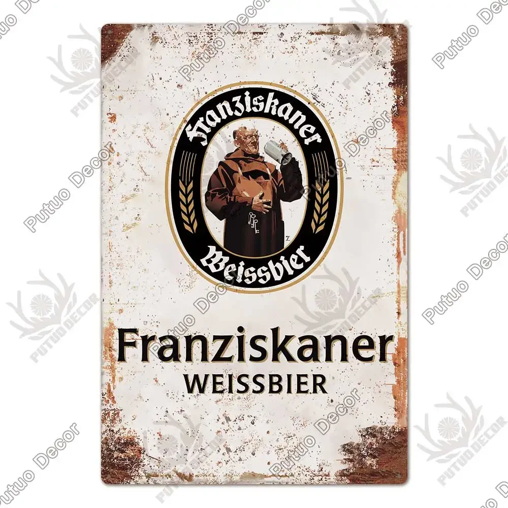 Putuo Decor Bier Merk Metalen Bord Vintage Tin Bord Decoratieve Plaquette Muur Decor Bar Pub Man Grot Woonkamer Decoratie