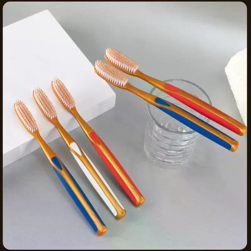 6 Stück rutschfeste, breite Design-Zahnbürste mit großem Kopf und weichen Borsten, mit verlängertem U-förmigem Bürstenkopf