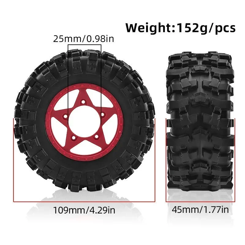

4Pcs 109mm 1/10 Short Course Truck Tire Tyre with 12mm 14mm 17mm Wheel Hex for Trxs Slash ARRMA SENTON RC Car