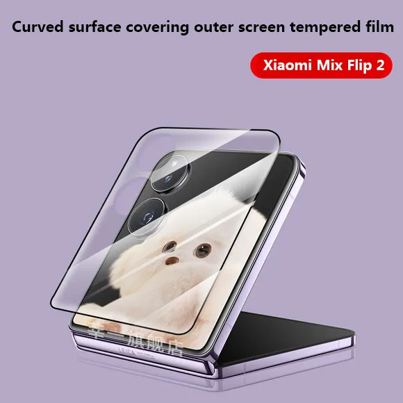 

9H Full Cover 3D Curved Tempered Glass For Xiaomi Mix Flip 2 5G Screen Protector Protective Film For Xiaomi Mix Flip