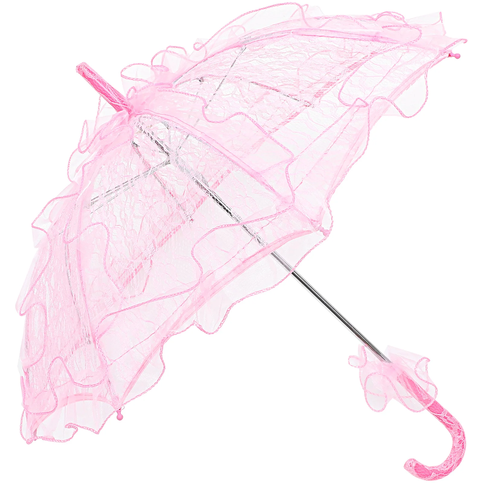 

Wedding Umbrella Elegant Lace Cotton Parasol Handmade for Bridal Party Decoration Photo Props Tea Parties Accessories
