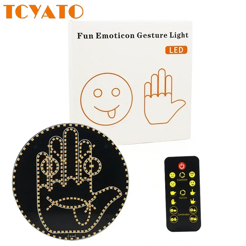 TCYATO Car LED Funny Facial Expression Light With Remote Control Rear Window Multi-function Warning Reminder Lamp Exterior