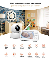 5Inch Wireless PTZ  Long Distance Digital Baby Monitor Temperature Monitoring Lullaby Babysitter Nanny Cam Intercom  Baby Camera