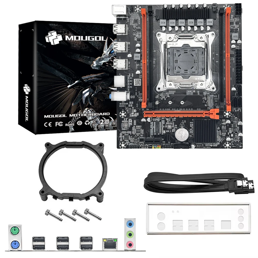 MOUGOL X99 Gaming-moederbord met 2650 V4 CPU Dual Channel DDR4-geheugen PCIEx 16 LGA2011-3 Ondersteuning M.2 NVME voor desktopcomputers