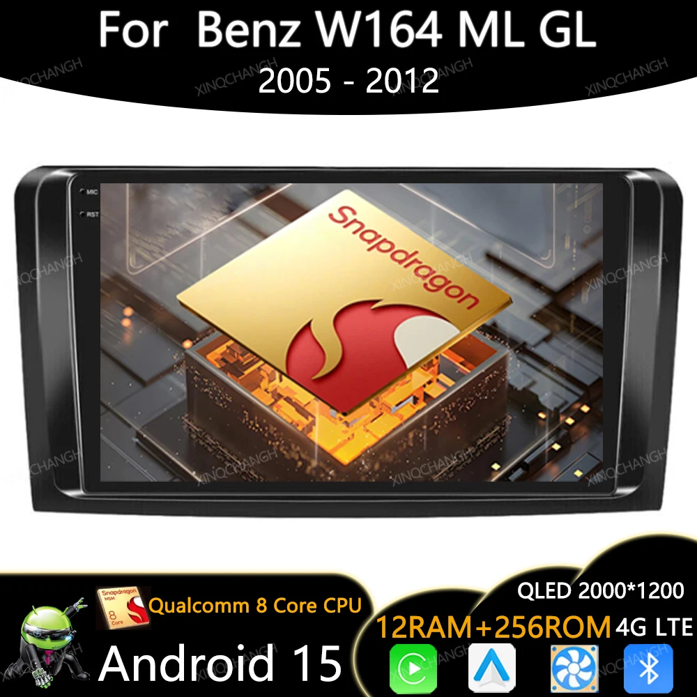 Android 16 Car Radio For Mercedes Benz GL ML W164 ML350 ML500 X164 GL35 GL45 2005 - 2012 GPS Multimedia Stereo Video Player 2DIN