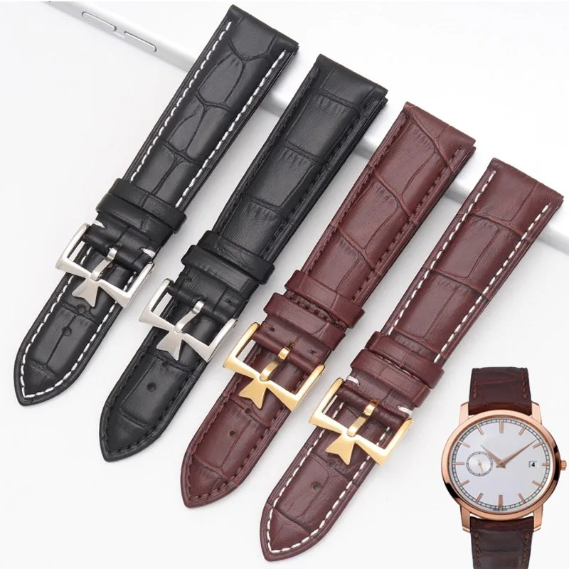 For Constantin Watch Strap Genuine Leather Men's VC Heritage Art Master Wulu Series Needle Buckle Watchband 19mm 20mm 21mm 22mm