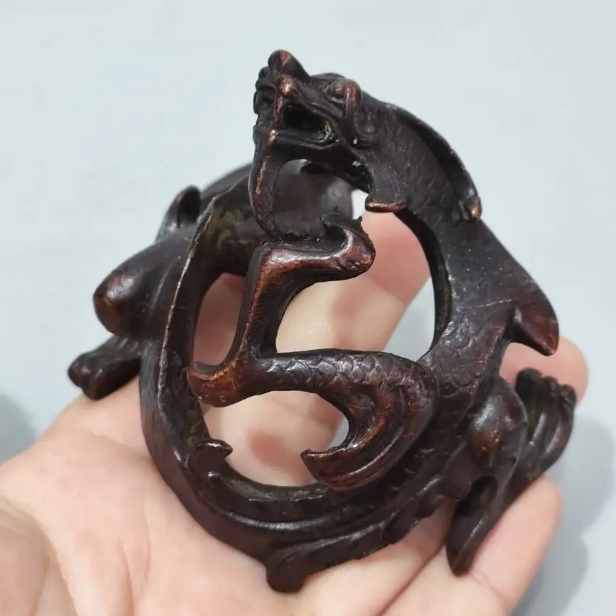 

Dragon Statue Metal Dragon Art Sculpture Indoor Collection Decorative Figurine Animal Carved Bronze Craft Gift