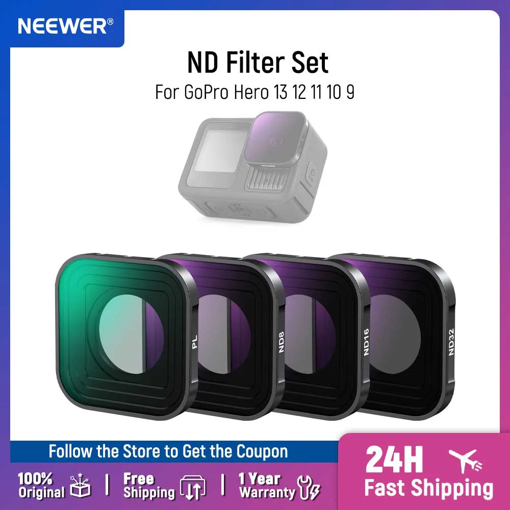 NEEWER CPL ND Filter for GoPro Hero 13 12 11 10 9 HD Multicoated Slim Neutral Density Circular Polarizer Action Camera Filters