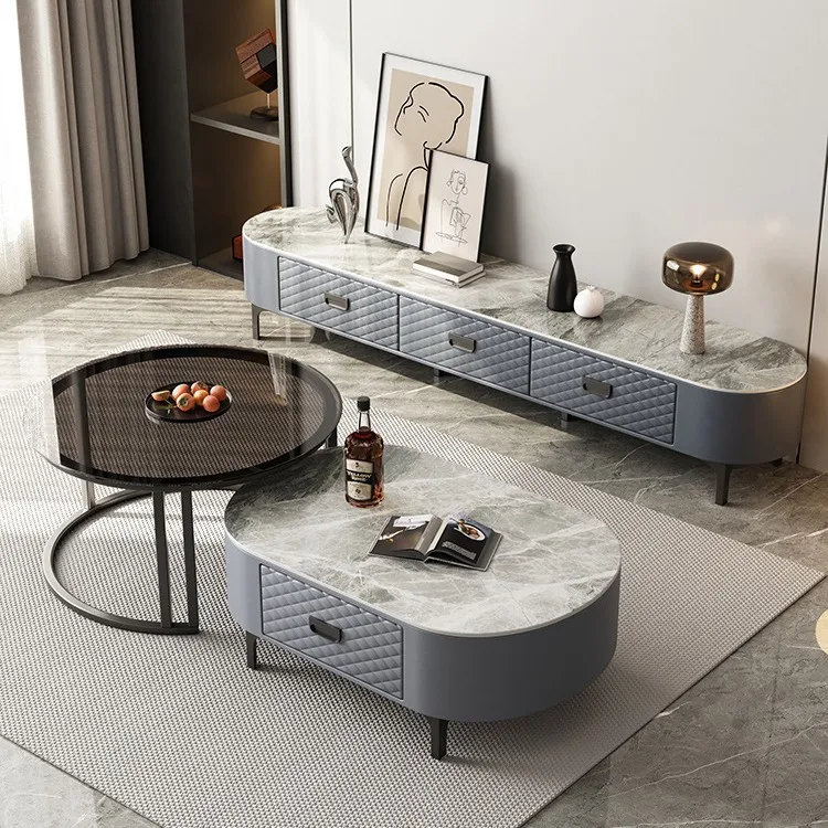 Rock slab coffee table living room household minimalist coffee table TV cabinet