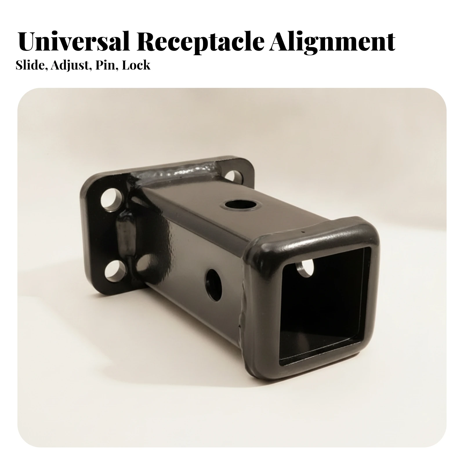 Trailer Hitch Adapter with Mounting Plate Heavy-Duty Square Tube Receiver with Bolt Holes Hardware Welded for RV Owners, Towing