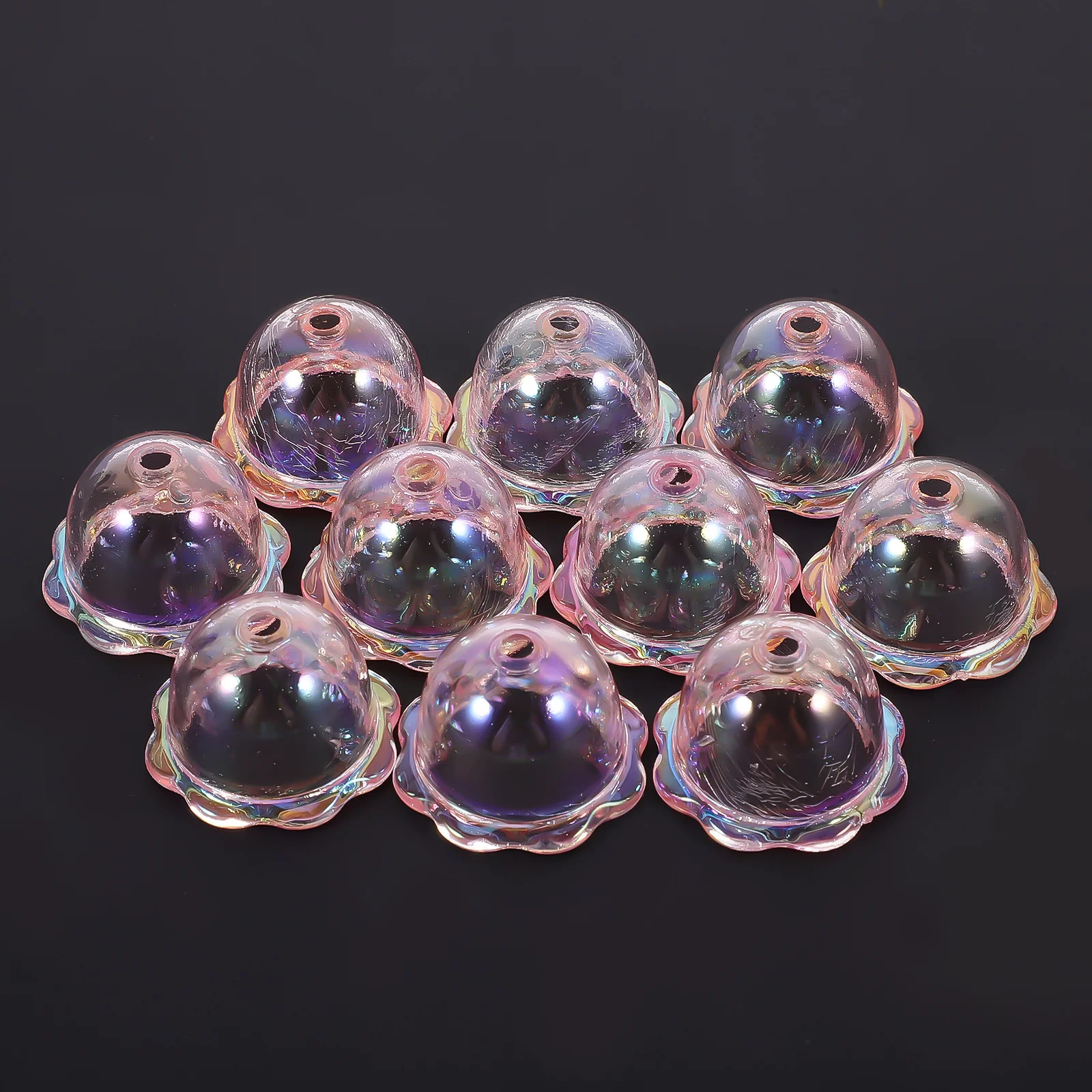 

10Pcs Transparent Acrylic Wind Bell Beads Hollow Floral Lightweight for Wind Chimes DIY Jewelry Supplies Jellyfish Beads