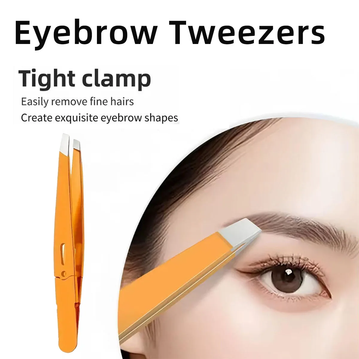 Pinzette per capelli per sopracciglia in acciaio inossidabile Testa inclinata Precisione per sopracciglia in acciaio inossidabile Barba Strumento per la cura dei peli del viso e la rifinitura
