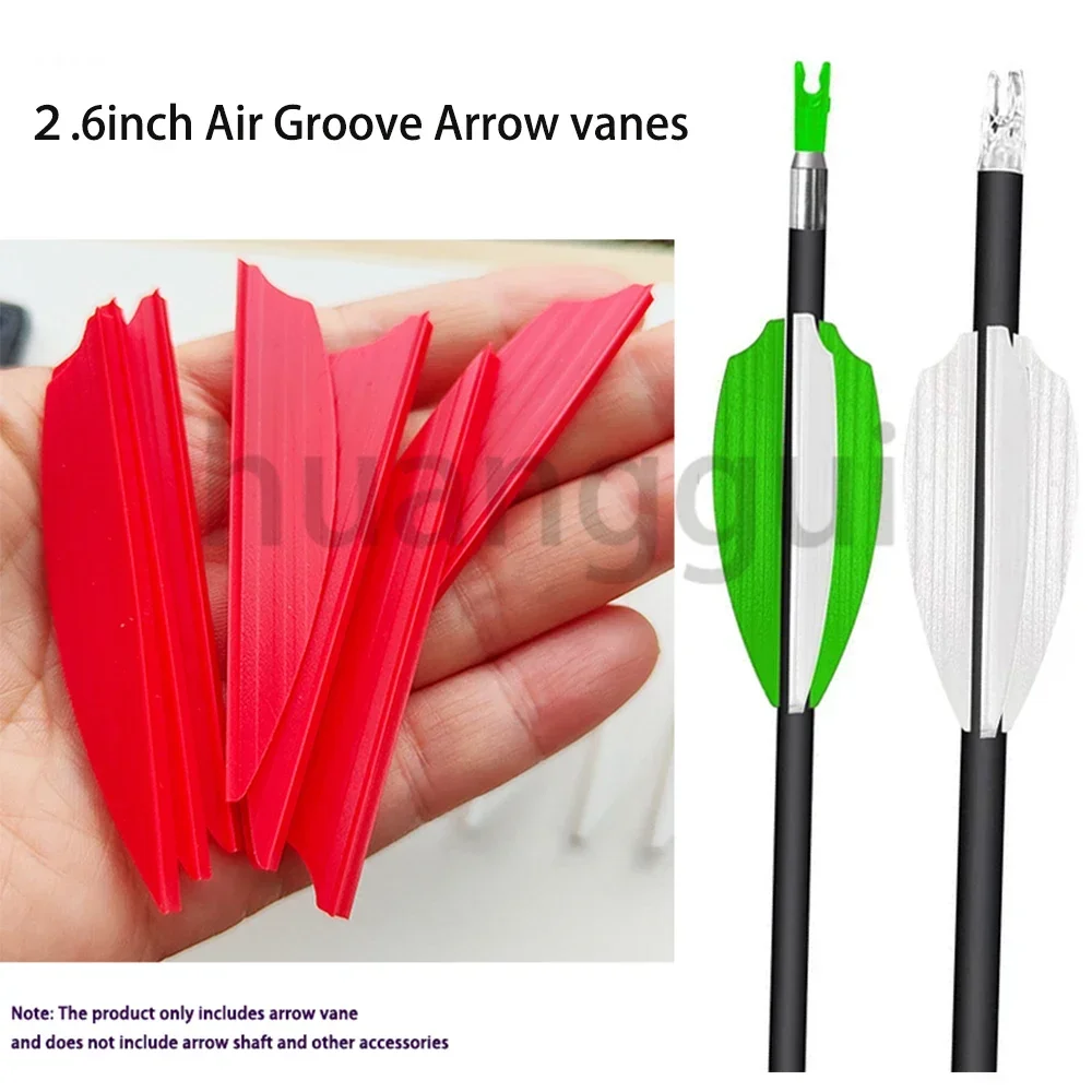 50 Stück 2,6 Zoll Air Groove Pfeilflügel, Gummi-Pfeilflügel, Zubehör für Bogenschießen und Jagd – Detail 1