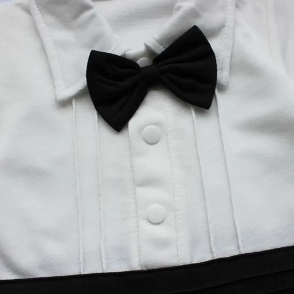 2 قطعة/المجموعة الأسود سهرة شهم بوس ملابس الطفل مخطط سترة ربطة القوس فيونكة الاطفال الصبي دعوى مجموعة رومبير ارتداءها قطعتين الزي