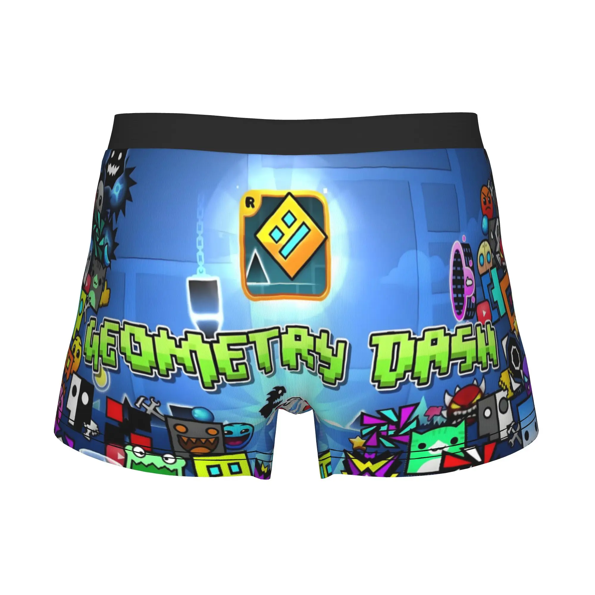 Geometry Dash Game Boxers Shorts Men Rhythm Video  Briefs Underwear Cool Underpants