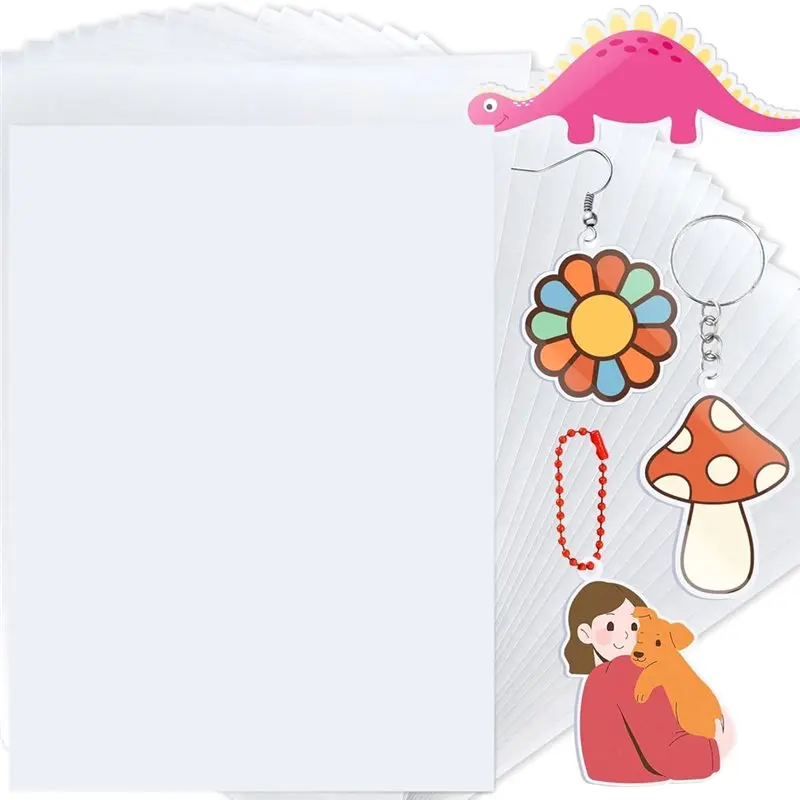 Printable Shrink Dink Sheets,Semi-Transparent Shrinky Films Papers For Inkjet Printer,Printable Shrinky Plastic