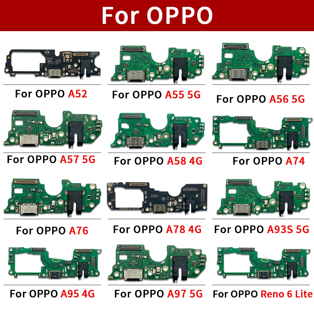 

USB Port Charger Dock Connector Charging Board Flex Cable For Oppo A52 A55 A93S A56 A57 A97 A58 A74 A76 A78 A95 4G