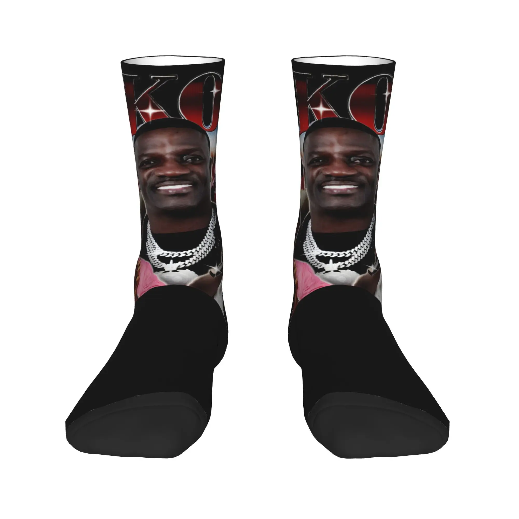 Men Socks Akon Retro Music Legend  Stockings Anti Sweat Soft Socks Winter Casual Design Cycling Socks