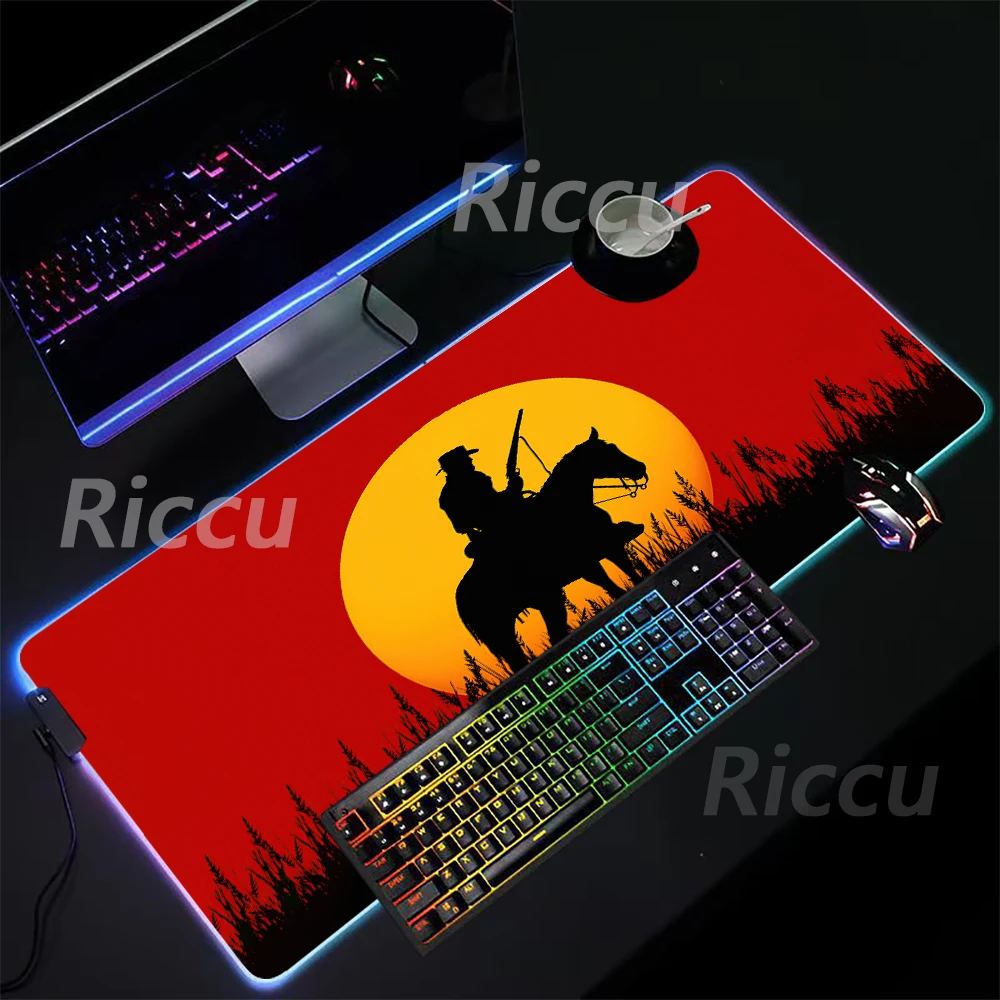 

Red Dead Redemption 2 game electronic sports Pad PC High definition prining RGB Mouse Pad XXL Large games accessories mouse pad