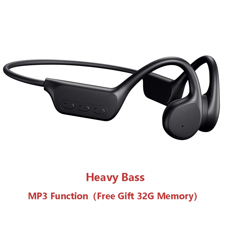 

Bone Conduction Headphones, Open Ear Bluetooth Earbuds, IPX8 Waterproof Headset, Earphones with Microphone for Running, Cycling