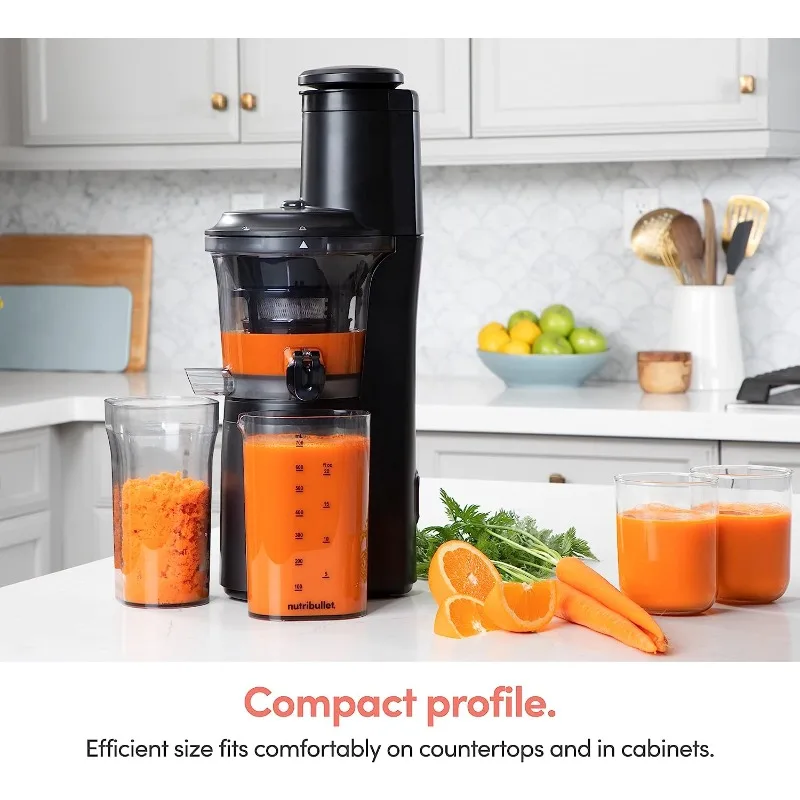 nutribullet Slow Juicer, Slow Masticating Juicer Machine, Easy to Clean, Quiet Motor & Reverse Function, BPA-Free