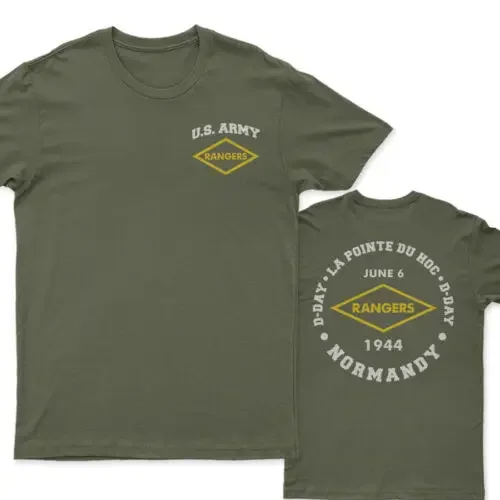 US Army D-DAY La Pointe Du Hoc 1944 Rangers T-Shirt. Summer Cotton O-Neck Short Sleeve Mens T Shirt New S-3XL