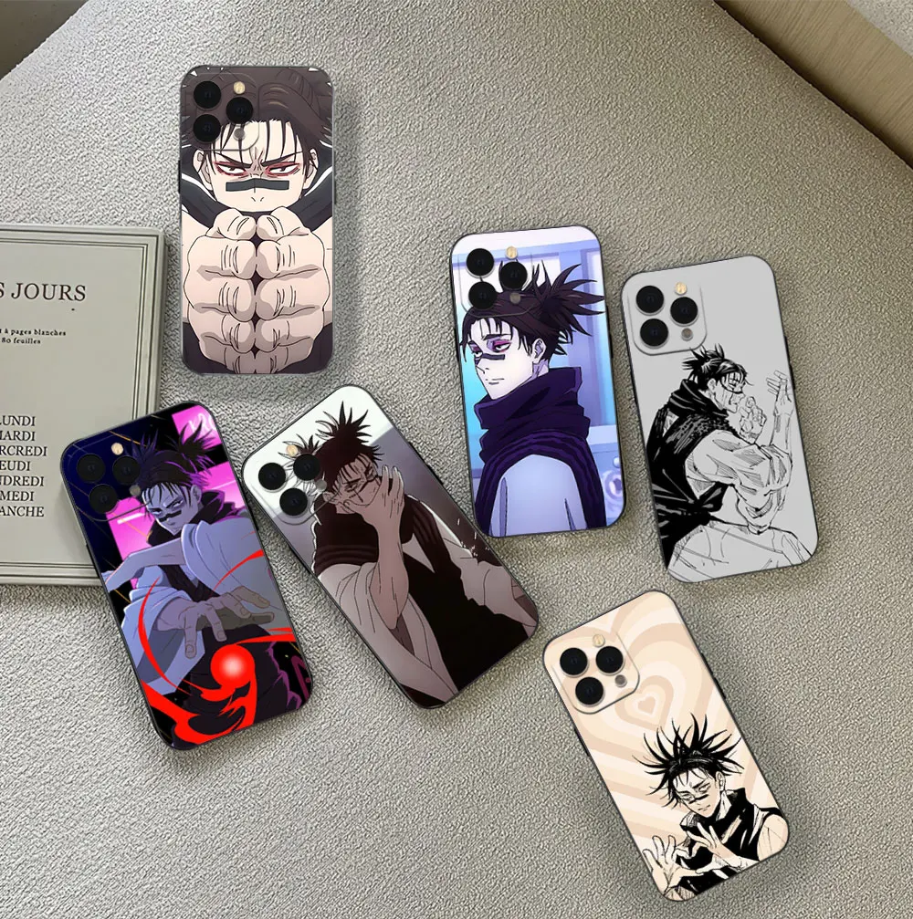 Phone Case For C-Choso J-Jujutsu K-Kaisen Anime iPhone 12 11 13 14 15 16 Max Pro Plus Black Soft Silicone Cover