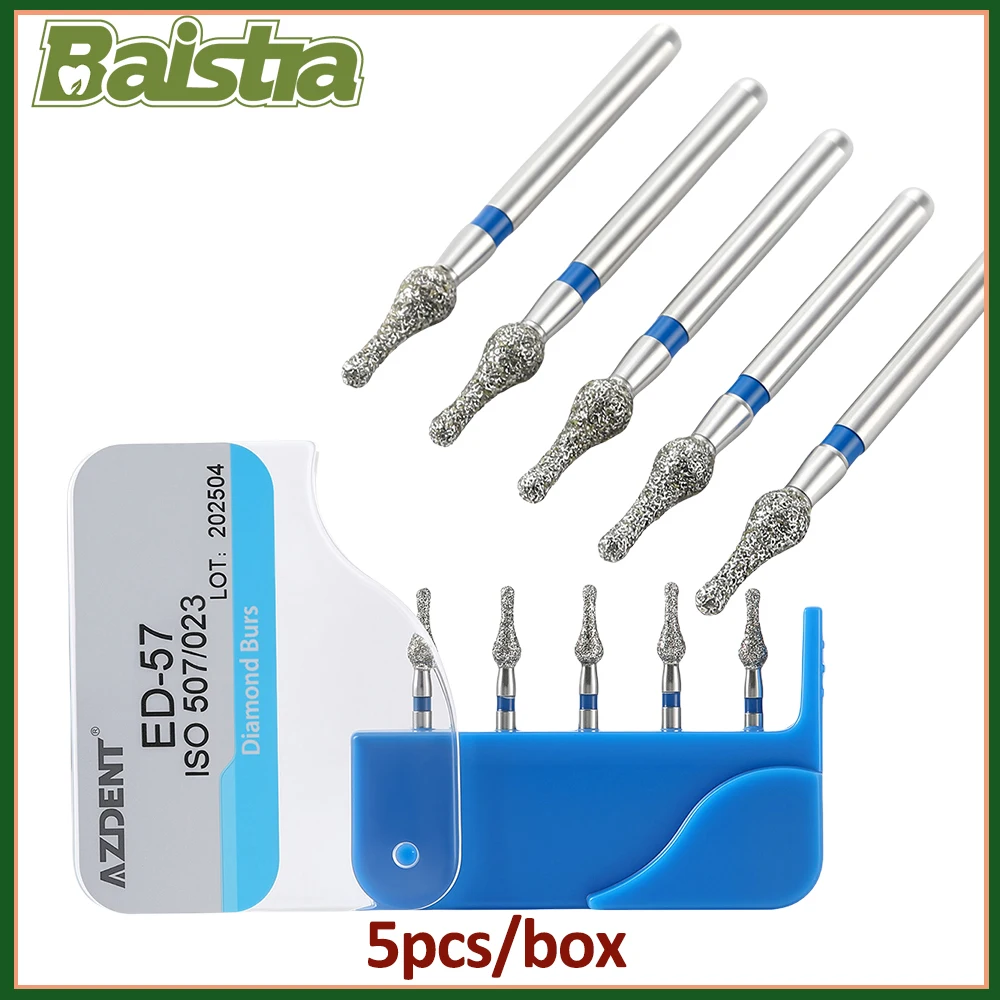 5 шт. стоматологические алмазные боры 1,6 мм 893/507-023 специальной формы для подготовки к короне, обрезка зубов, высокоскоростной инструмент для наконечника AZDENT