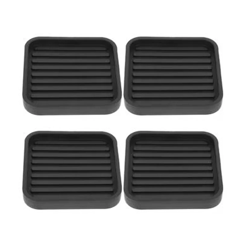 4Pcs Square Rubber Furniture Caster Cups Anti-Sliding Furniture Pads Bed Stopper Floor Protectors