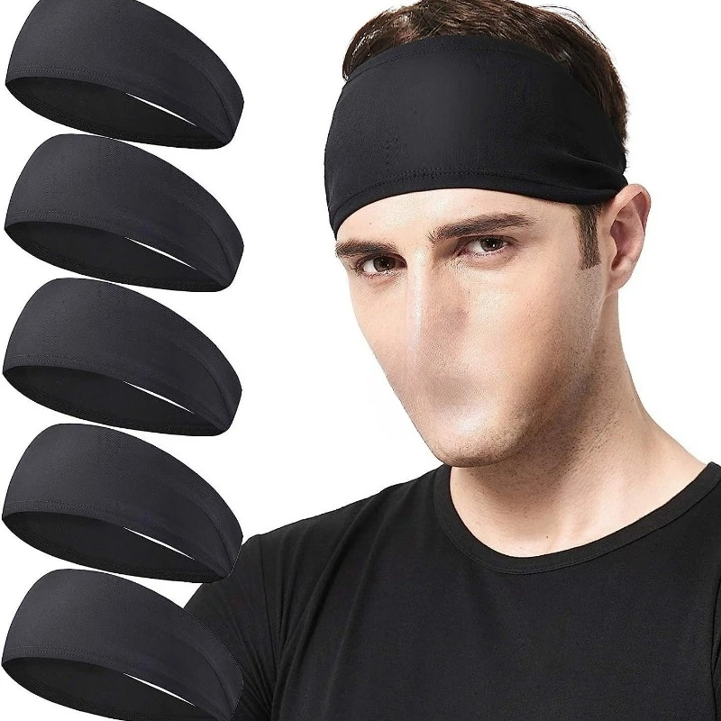 1Pc Solid Color Sports Headbands for Men & Women - Moisture Wicking Sweatbands for Running, Gym Workouts, and Yoga