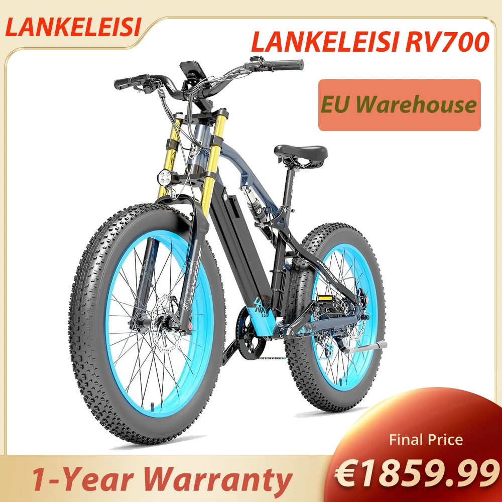 IN STOCK LANKELEISI RV700 Electric Bike Bicycle 16Ah 48V 1000W Powerful Motor 27.5*2.4 Wheels 42km/h Max Speed MTB Bike