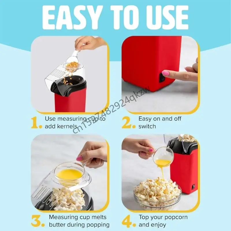 

R9CD 1200W Mini Popcorns Machine Household Healthy Hot Air Popcorns Maker Cooker For Home Kitchen Baking Tool