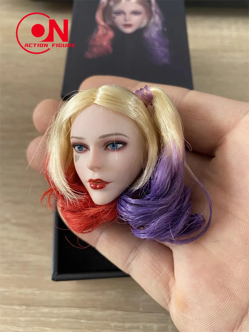 Babyface 1/6 Skala Joker Mädchen Kopf Sculpt Haar Transplantation Clown Kopf Carving Fit 12'' Weibliche Soldat Blass Action Figur körper