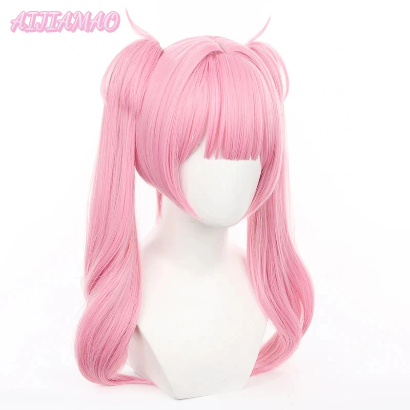 Link Click LI TIANXI Cosplay Wig 55cm Long Double Ponytails Pink Wig Cosplay Anime Cosplay Wigs Heat Resistant Synthetic Wigs